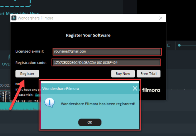 license email and activation code filmora 9